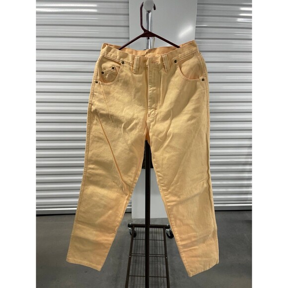 Vintage Wrangler Jeans Cream Orange 13/14 x36 High Waist Western Denim - Picture 1 of 7